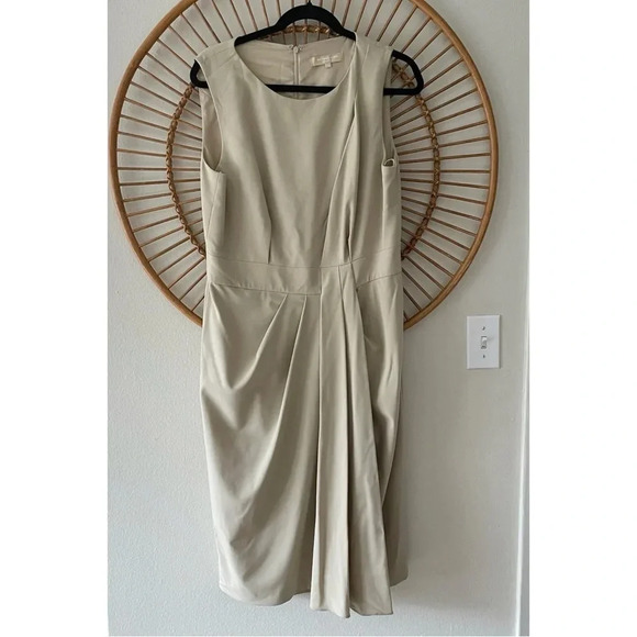 Michael Kors Collection Made in Italy khaki wool sheath dress Size 14 - Picture 1 of 10